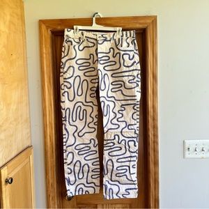 Zara pattern straight leg jeans